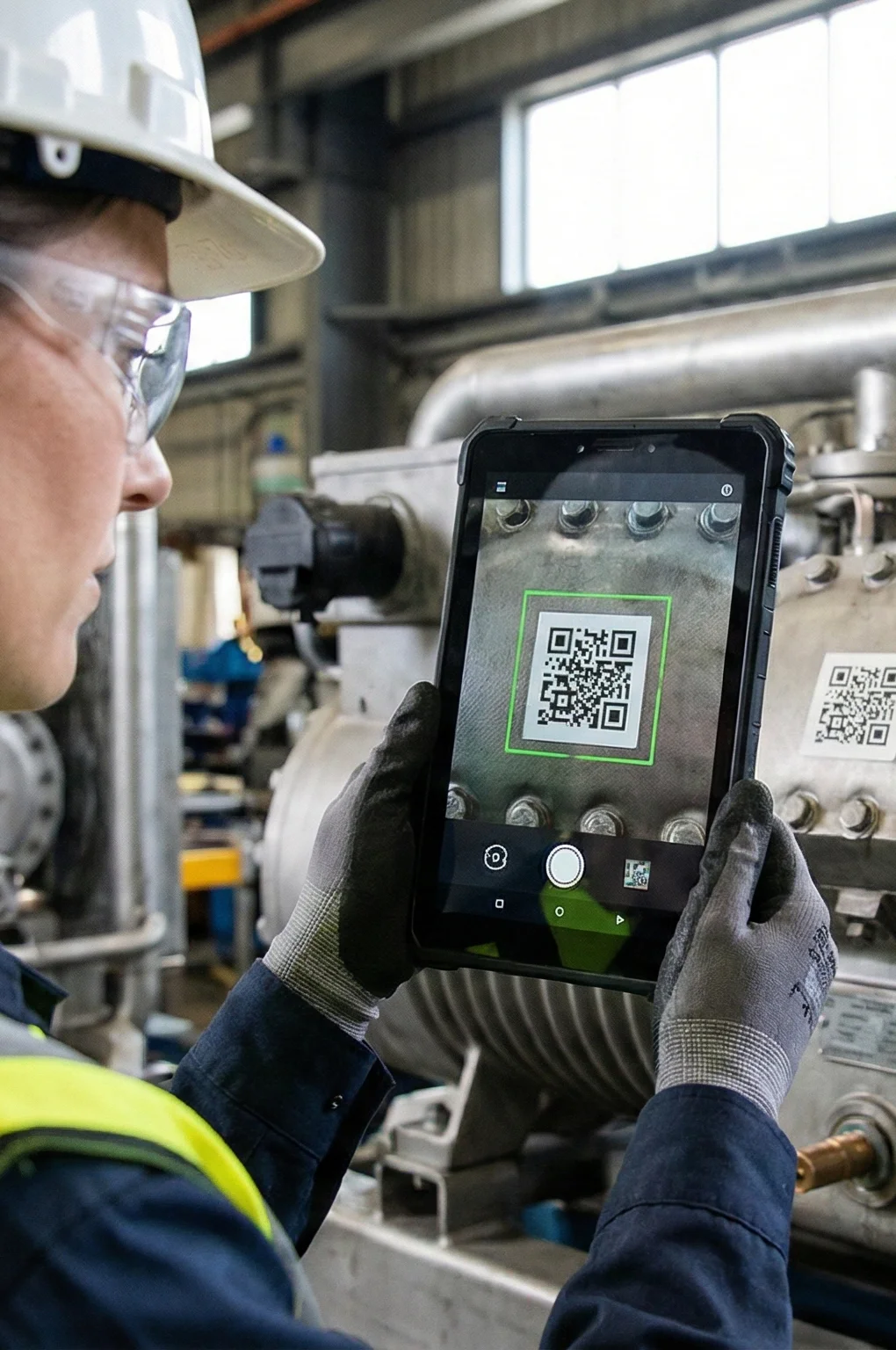 Field worker using tablet